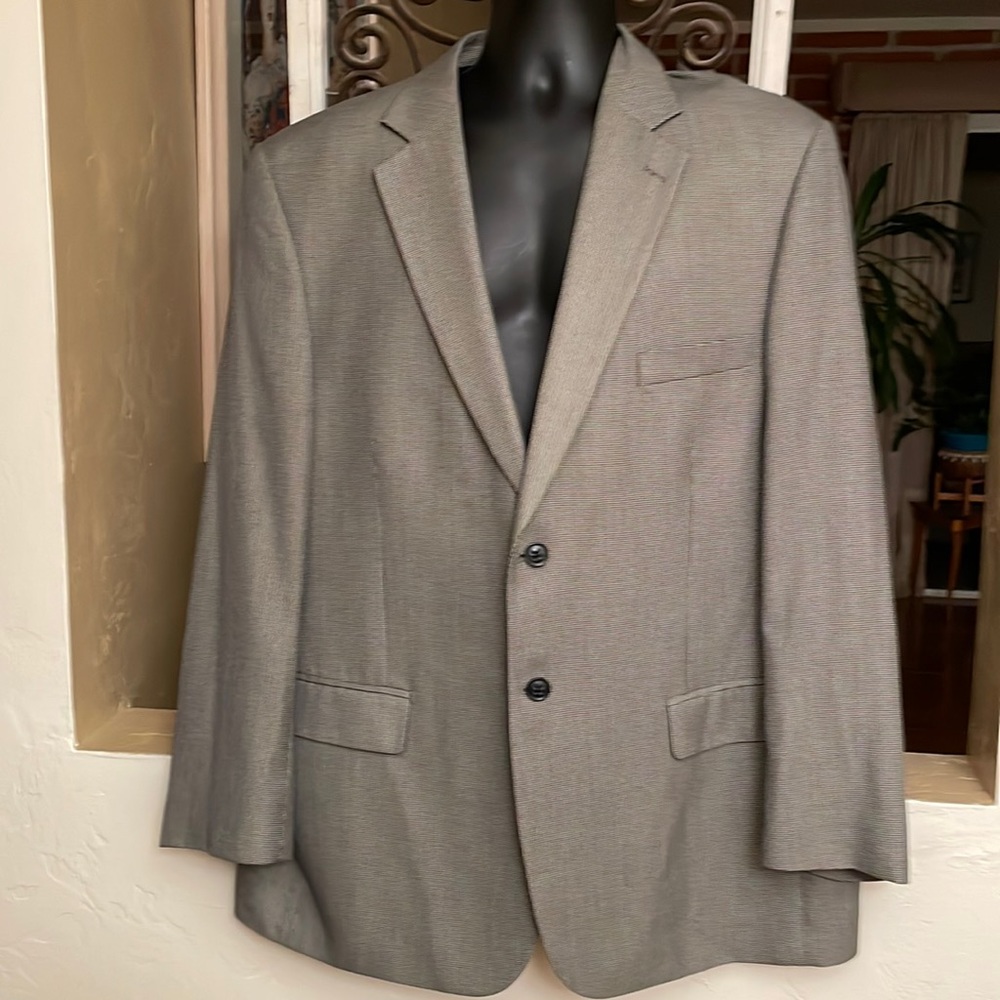 COPY - Stafford Mens Blazer Size Large Gray & Black Pinstripe
